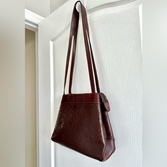 Unique Vintage Byblos Graziella Italian Leather Handbag - Brown - Picture 4 of 15